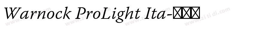 Warnock ProLight Ita字体转换